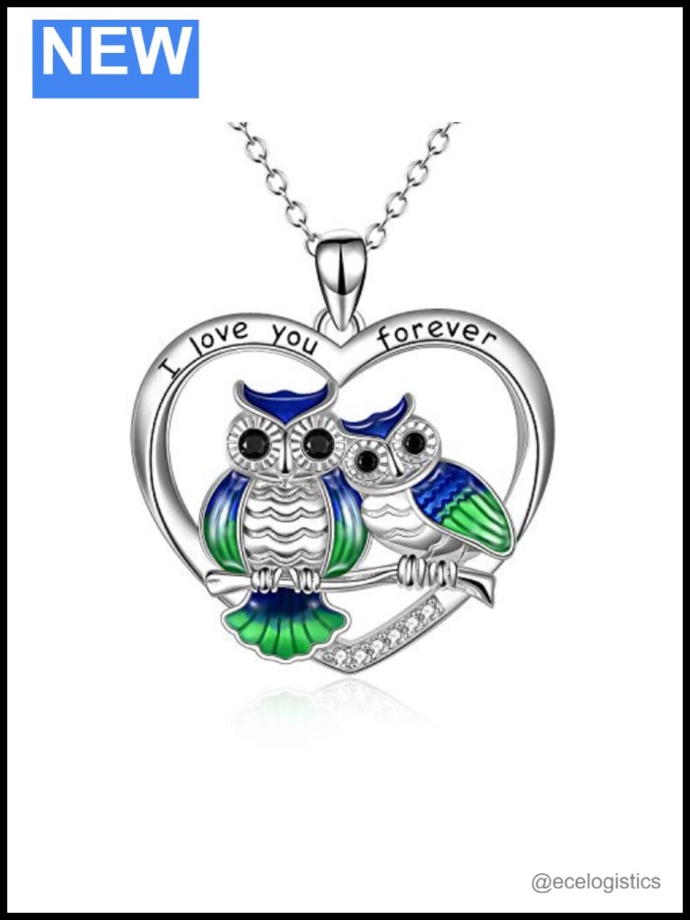 Sterling Silver Owl Pendant Necklace I Love You Forever Adjustable 18-20 Inch